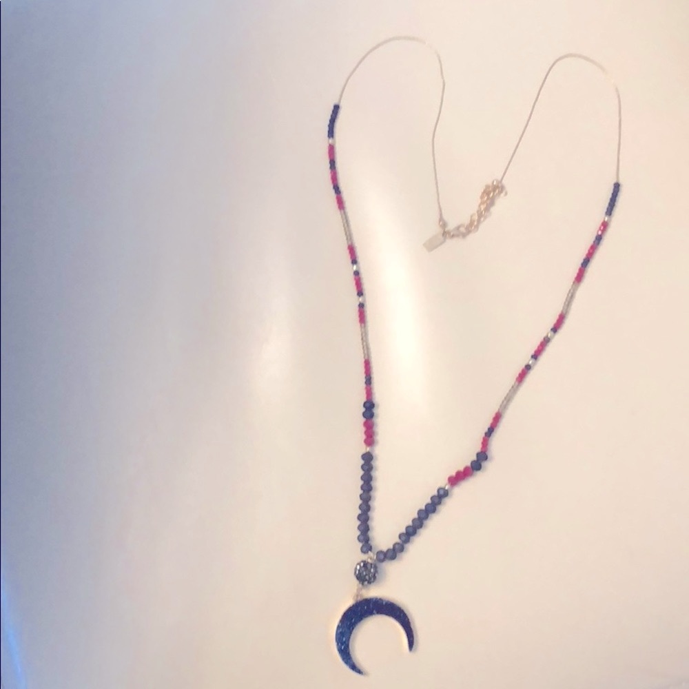 Canvas. 36” Moon statement necklace.